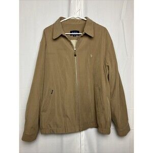 Vtg 90’s Polo Ralph Lauren Harrington Jacket Khaki Full Zip Preppy RARE Sz 3XL